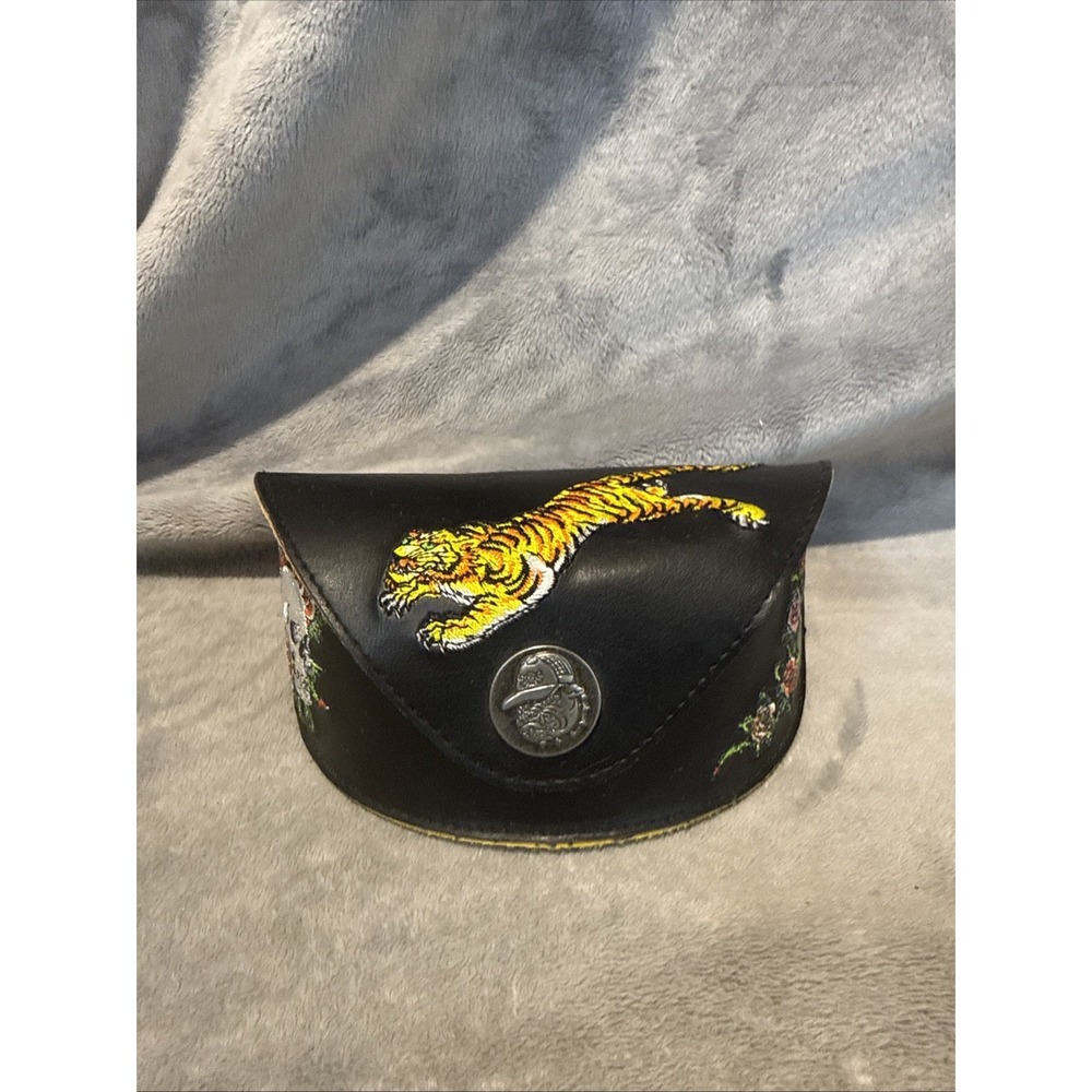 Vintage Ed Hardy Sunglasses EHS 009 120 Tortoise Tiger Rhinestones With Case